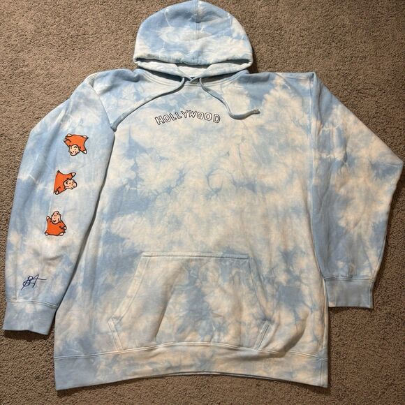 Buddha’s Buds Hollywood Blue Tie Dye Hoodie Men’s XXL Streetwear Limited Release - Picture 2 of 8